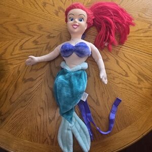 Vintage The Litte Mermaid Ariel Backpack Plush Stuffed Toy